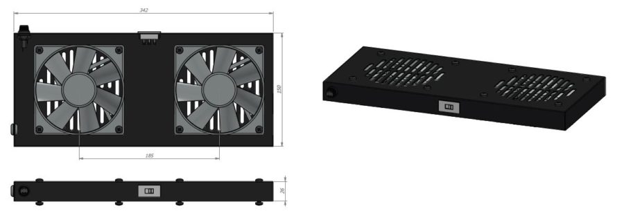 KIT DE VENTILAÇÃO COM 2 VENTILADORES 110/220V