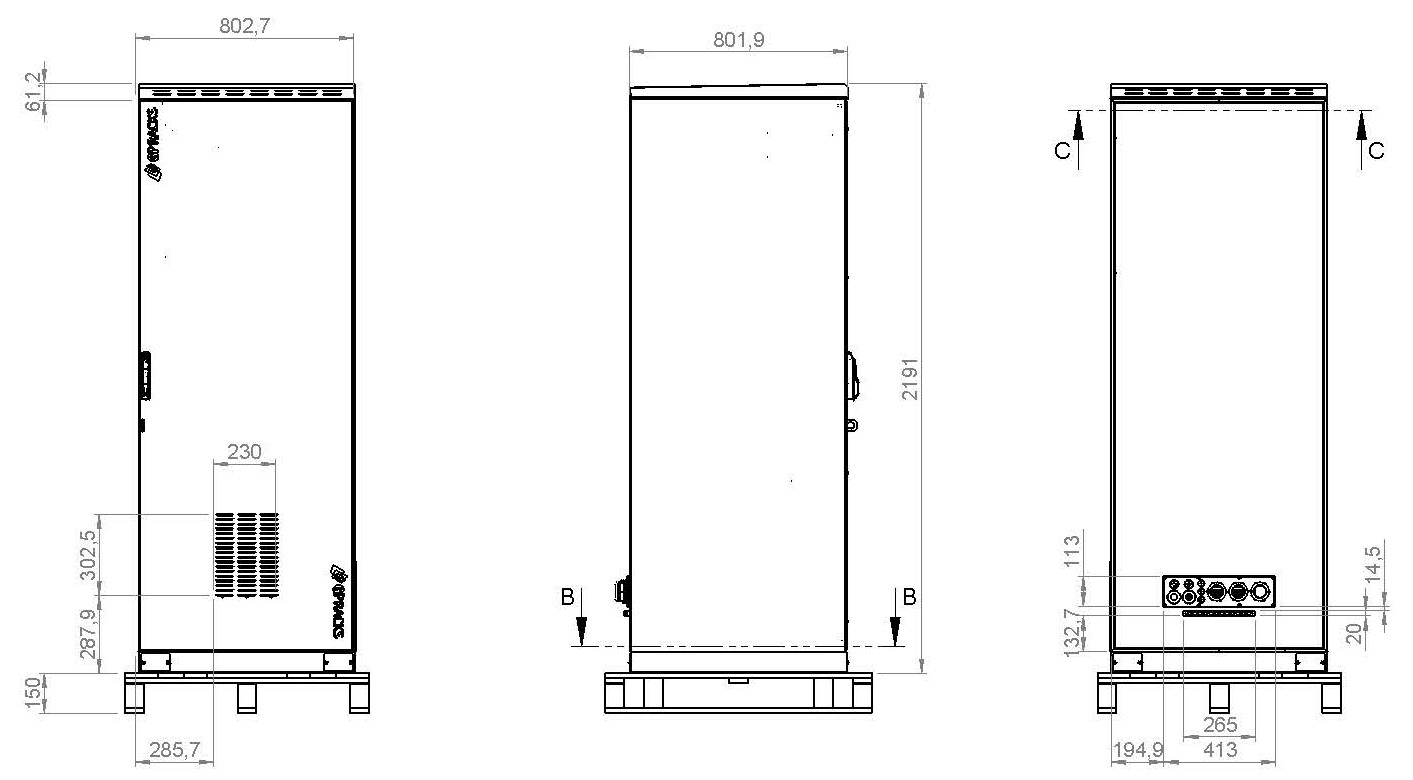 GP RACKS OUTDOOR DE PISO 44US